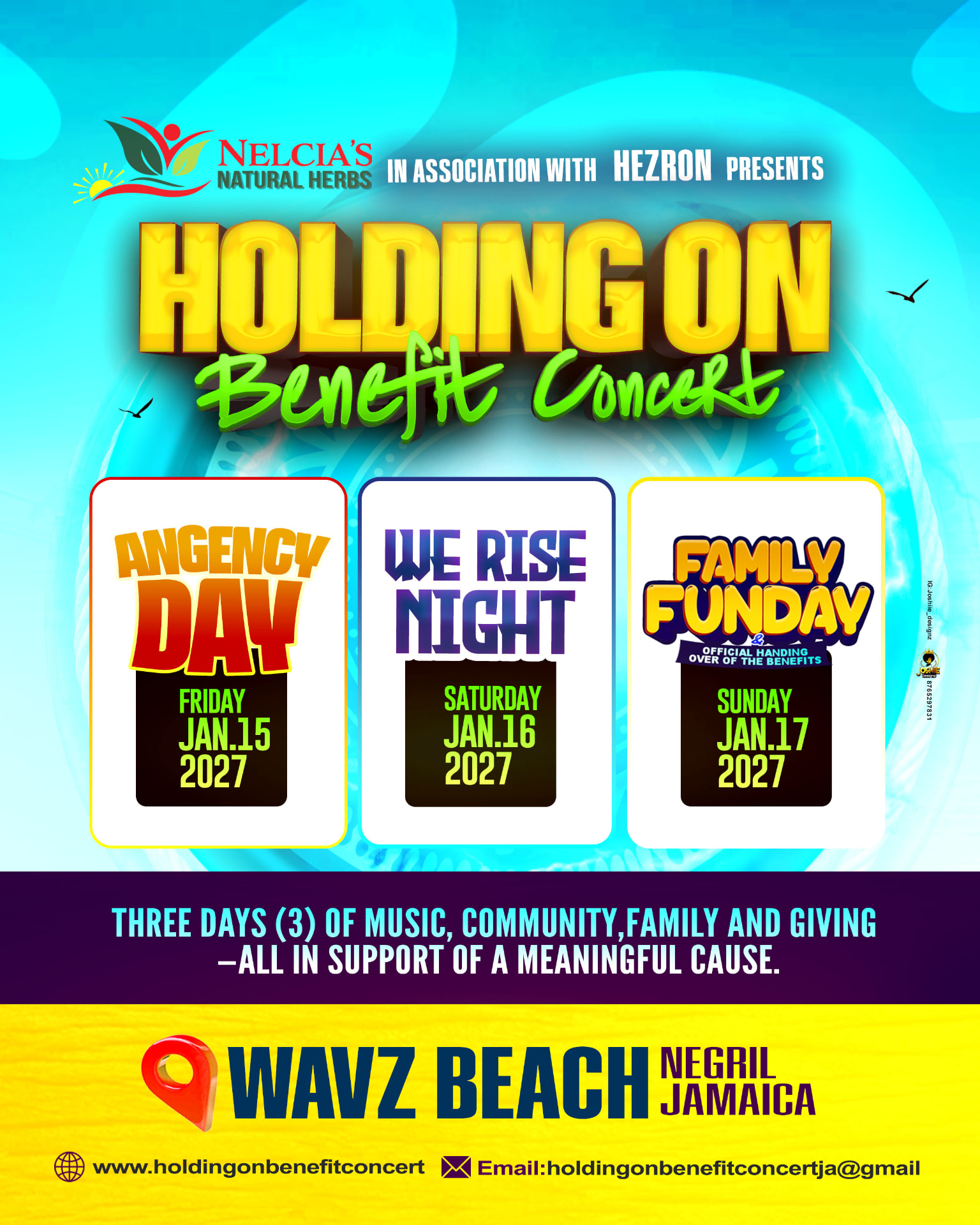 Holding On Benefit Concert official event flyer
